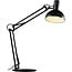 Lámpara de mesa, pared y escritorio en metal negro, 52 cm, casquillo E27, regulable con bombilla adecuada, IP20, bombilla no incluida.