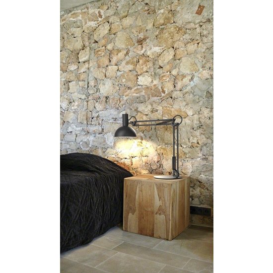 Tafel-, wand- en bureaulamp zwart metaal, 52 cm, E27, dimbaar met geschikte lamp, IP20, lichtbron niet inbegrepen.