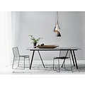Schwarze Pendelleuchte aus Metall mit Holzdetails, E27-Fassung max. 40W, dimmbar mit passender Lampe, Kabel 300 cm