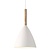 Lámpara colgante blanca, metal y madera, casquillo E27, Ø20 cm