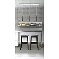 Hanglamp grijs met metalen body en houten detail, E27 fitting, max. 40W, IP20, hoogte 35 cm