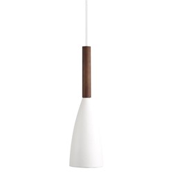 Nordlux pendant lamp white, sleek design, wood/metal