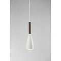 Nordlux hanglamp wit, strak en elegant design, hoogte 35cm, kap Ø10cm, E27, hout en metaal