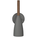 Nordlux slanke, verstelbare wandlamp grijs, hoogte 26cm, kap Ø7,5cm, GU10, hout en metaal
