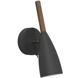Adjustable wall lamp GU10 black, metal and wood finish