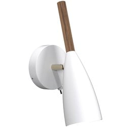 Verstelbare wandlamp GU10 wit, metaal en hout, dimbaar