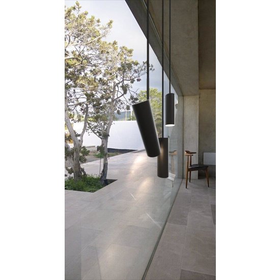 Minimalistische, elegante, verstellbare Deckenleuchte - schwarz