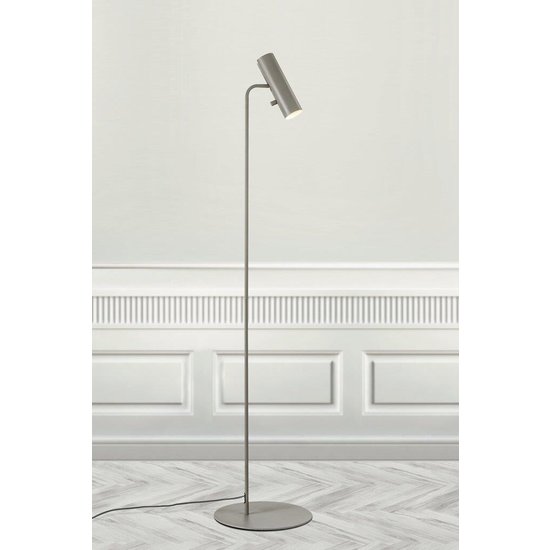 Lampadaire design scandinave, orientable, métal gris, 141 cm, douille GU10, gradable