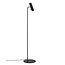 Lámpara de pie negra de metal, 141 cm, brazo orientable, casquillo GU10 máx. 8W (sin bombilla), IP20