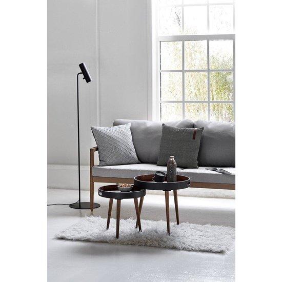 Lampadaire métal noir, 141 cm, bras orientable, douille GU10 max. 8W (ampoule excl.), IP20