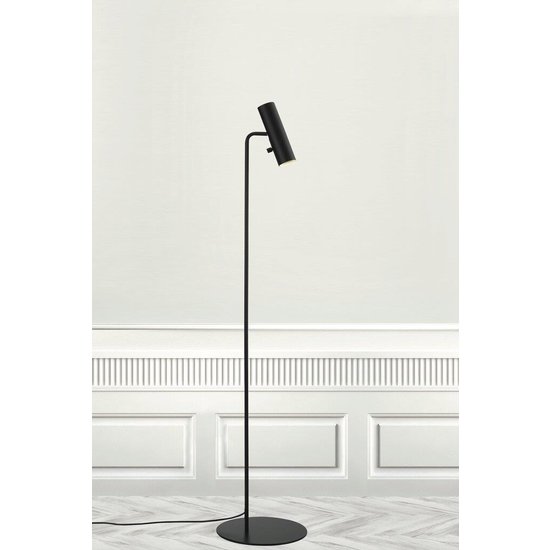 Lampadaire métal noir, 141 cm, bras orientable, douille GU10 max. 8W (ampoule excl.), IP20