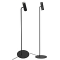 Lampadaire métal noir, 141 cm, bras orientable, douille GU10 max. 8W (ampoule excl.), IP20