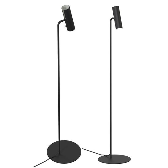 Floor lamp of Scandinavian elegance, slim and adjustable - black