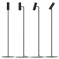 Lampadaire métal noir, 141 cm, bras orientable, douille GU10 max. 8W (ampoule excl.), IP20