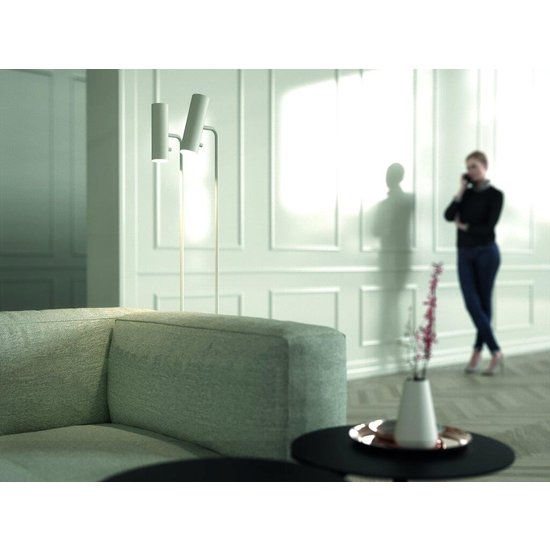 Floor lamp of Scandinavian elegance, slim and adjustable - white