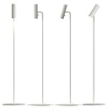 Nordlux lampadaire scandinave blanc, fin et orientable, hauteur 141cm, abat-jour Ø6cm, douille GU10