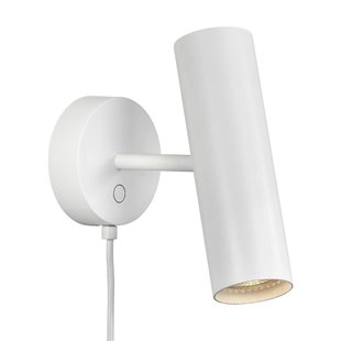 Lámpara de pared orientable GU10, metal blanco, cable reemplazable