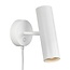 Adjustable wall lamp in metal, white, with GU10 socket (max 8W), IP20 and replaceable 200 cm cable