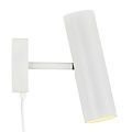 Applique murale orientable en métal blanc, douille GU10 (max. 8W), IP20 et câble amovible de 200 cm