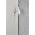 Verstelbare wandlamp in metaal, wit, met GU10-fitting (max. 8W), IP20 en vervangbare voedingskabel van 200 cm