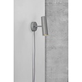 Applique murale cylindrique orientable, gris métal, douille GU10 max 8W, IP20, hauteur 20 cm, câble 200 cm