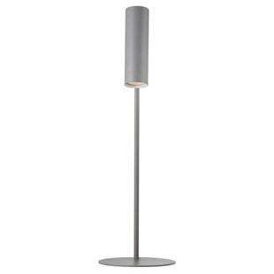 Slim cylindrical table lamp adjustable GU10 grey metal
