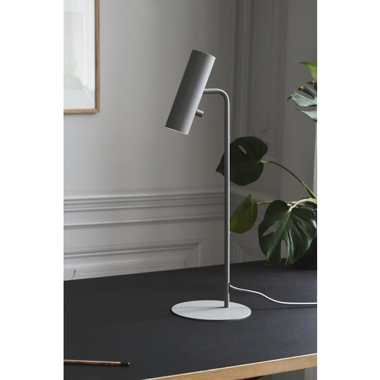 Cylindrical table lamp, adjustable, grey metal, GU10 max. 8W, height 66 cm, IP20, class 2