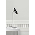 Nordlux lámpara de mesa fina negra, giratoria y regulable, Ø6cm, altura 66cm, casquillo GU10