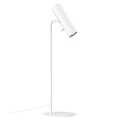 Lámpara de mesa cilíndrica ajustable, metal blanco, GU10 máx. 8W (bombilla no incluida), altura 66 cm, IP20, regulable con bombilla compatible
