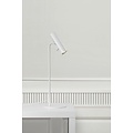 Lámpara de mesa cilíndrica ajustable, metal blanco, GU10 máx. 8W (bombilla no incluida), altura 66 cm, IP20, regulable con bombilla compatible