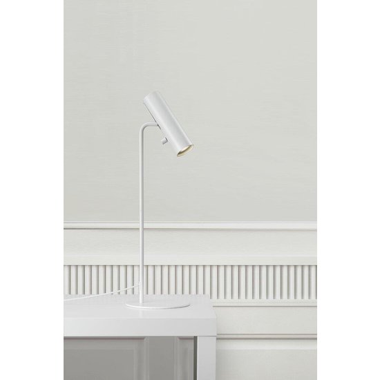 Lampe de table cylindrique orientable, métal blanc, GU10 max 8W (ampoule non incluse), hauteur 66 cm, IP20, dimmable avec ampoule adaptée