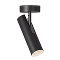 Nordlux plafonnier minimaliste noir, dimmable, largeur 10cm, abat-jour Ø6cm, douille GU10