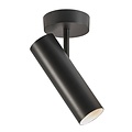 Nordlux plafonnier minimaliste noir, dimmable, largeur 10cm, abat-jour Ø6cm, douille GU10