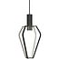 Lámpara colgante de diseño con 4 puntos de luz GU10, regulable, pantalla de metal negro, altura 47,5 cm, diámetro 27,5 cm, IP20.