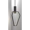Design hanglamp met 4 GU10-lichtpunten, dimbaar, zwarte metalen kap, hoogte 47,5 cm, kapdiameter 27,5 cm, IP20.