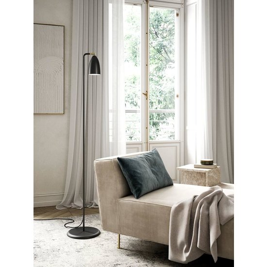 Retro style, elegant, rotatable floor lamp - black