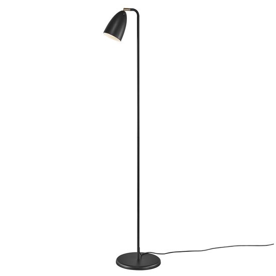 Retro style floor lamp in black metal, rotatable shade, GU10 fitting max 6W, height 140.8 cm, IP20