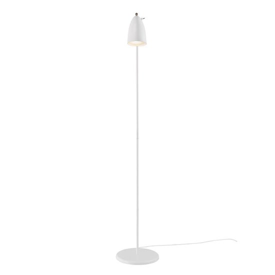 Retro floor lamp, rotatable shade, white/telegrey, height 140.8 cm, GU10 fitting max 6W, bulb not included