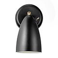 Applique murale orientable rétro en métal noir, douille GU10 max. 6W (non incl.), IP20, câble 250 cm
