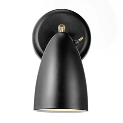 Aplique de pared retro negro, giratorio, GU10