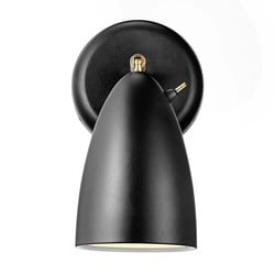 Retro stijl, elegante, draaibare wandlamp - zwart