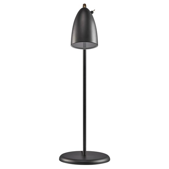 Nordlux retro tafellamp zwart, draaibare kap Ø10cm, hoogte 66cm, GU10-fitting, metaal