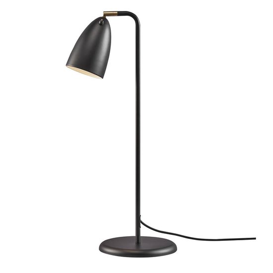 Nordlux retro tafellamp zwart, draaibare kap Ø10cm, hoogte 66cm, GU10-fitting, metaal