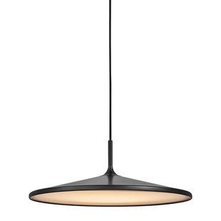 Zwarte trompetvormige lamp zwart 42 cm dimbaar met uw eigen schakelaar