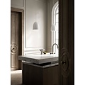 Nordic hanglamp in metaal, wit/telegrijs, E27 fitting max. 40W, IP20, kap Ø20 cm, hoogte 25,4 cm, textielkabel 300 cm