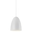 Nordic hanglamp in metaal, wit/telegrijs, E27 fitting max. 40W, IP20, kap Ø20 cm, hoogte 25,4 cm, textielkabel 300 cm