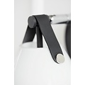 Applique murale noire avec abat-jour en verre opalin blanc et détail en cuir, douille G9 max 28W, hauteur 17 cm, IP20