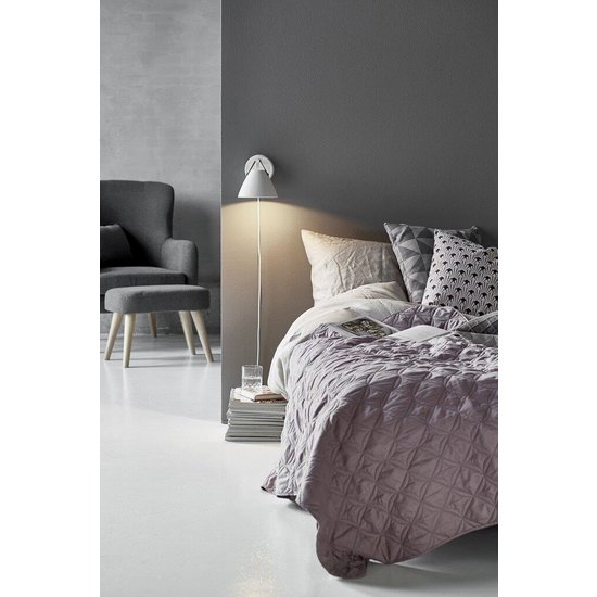 Applique murale industrielle en métal et cuir, blanc, GU10 (ampoule non incluse), hauteur 17 cm, abat-jour Ø16,5 cm, gradable