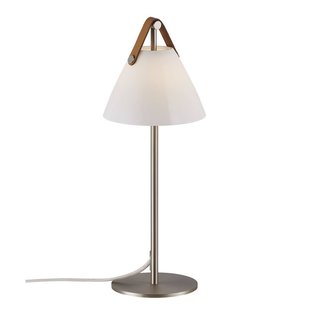 Lampe à poser scandinave, nickel avec verre blanc opale, G9