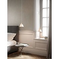 Table lamp Scandinavian design with nickel base and opal white glass shade, G9 fitting max. 25W, height 43.7 cm